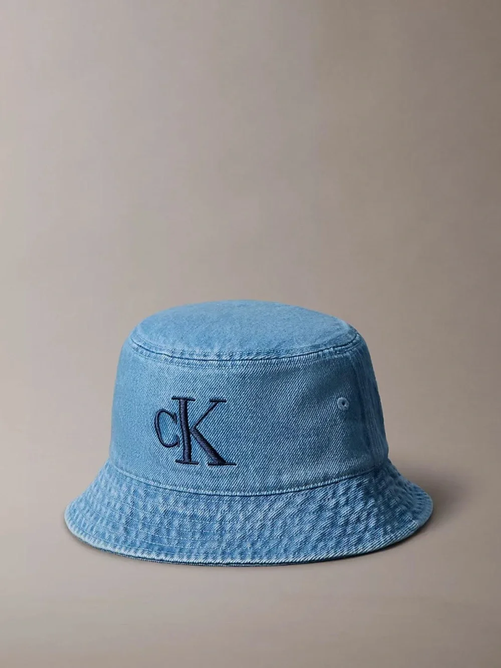 Calvin Klein Washed Denim Embroidered Logo Bucket Hat